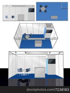 Exhibition stand 3D template, add your own design
