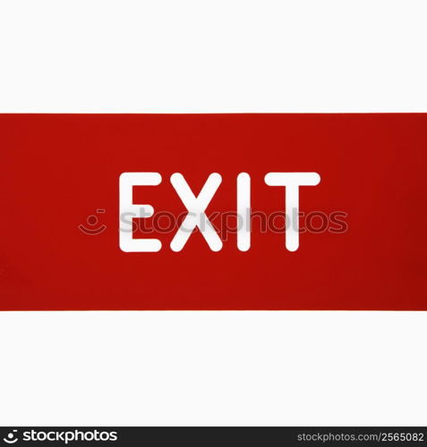 Exit sign against white background.