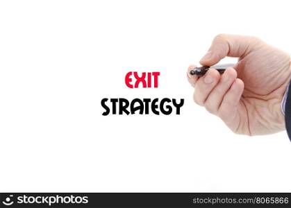 Exit strategy text concept isolated over white background