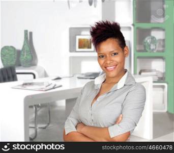 Exotic african businesswoman in her workplace