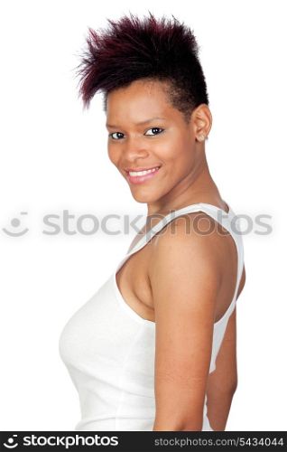 Exotic african girl isolated on white background