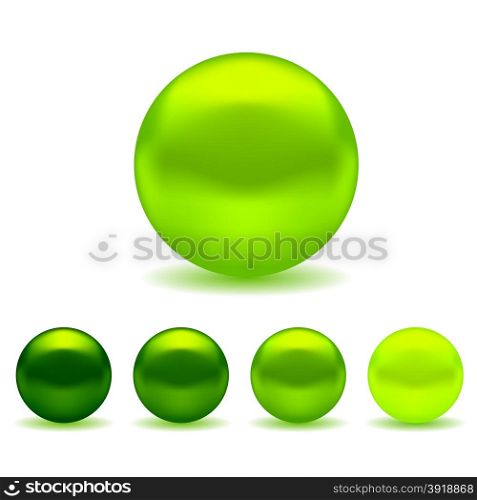 Exotic Green Pearls Set Isolated on White Background. Exotic Green Pearls