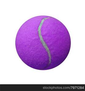 exotic purple color tennis ball isolated on white background