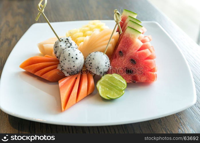 Exotic tropical fruit set for dessert