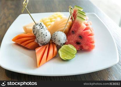 Exotic tropical fruit set for dessert