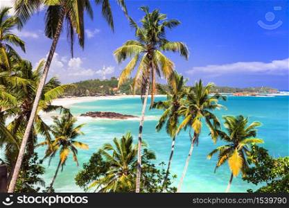 Exotic tropical hollidays - tranquil beautiful beaches of Sri Lanka island. splendid beaches of Sri Lanka