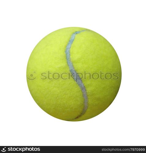 exotic yellow color tennis ball isolated on white background