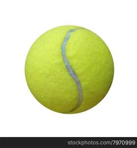 exotic yellow color tennis ball isolated on white background