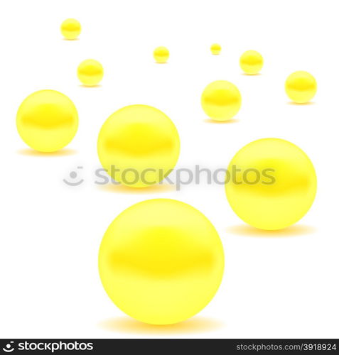 Exotic Yellow Pearl Isolated on White Background.. Yellow Pearl