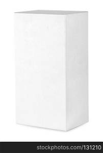 Expanded rib standing white box isolated on white background. Expanded rib standing white box
