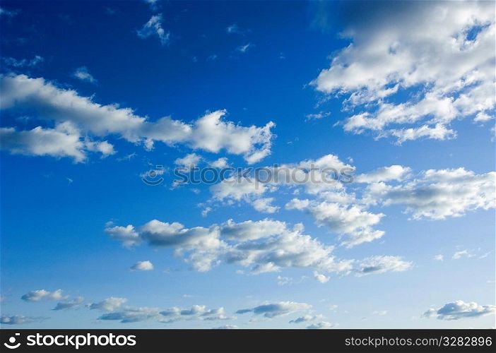 Expanse of sky and clouds.