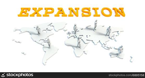 Expansion Concept with a Global Business Team. Expansion Concept with Business Team