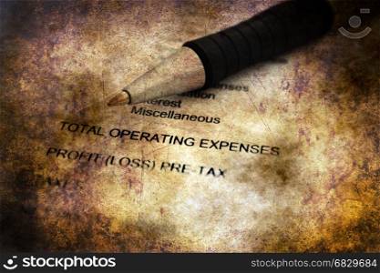 Expenses form grunge concept