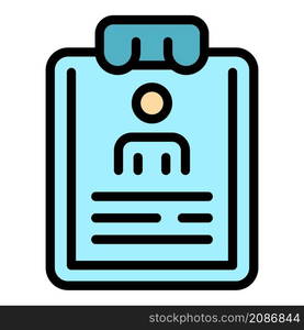 Experience board icon. Outline experience board vector icon color flat isolated. Experience board icon color outline vector