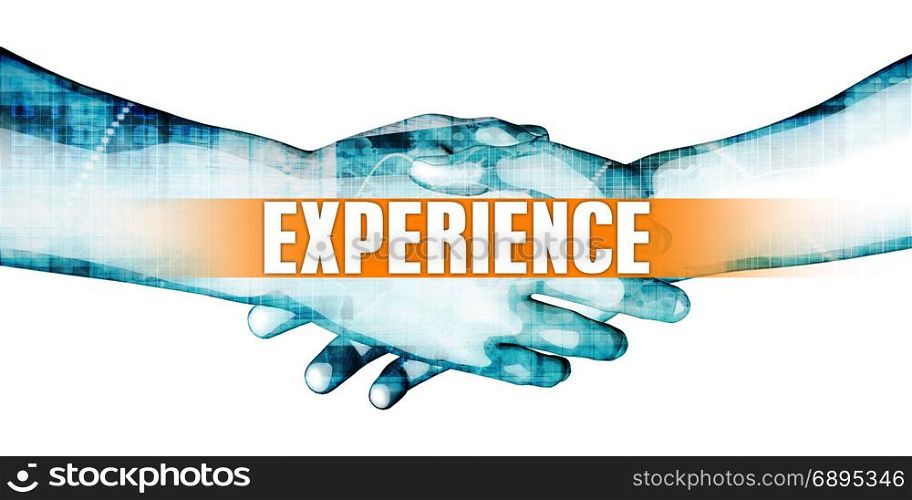 Experience Concept with Businessmen Handshake on White Background. Experience