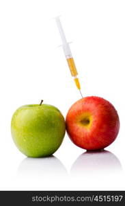 Experiment with apple and syringes