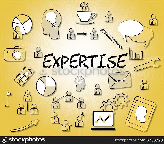 Expertise Icons Indicating Sign Ability And Education