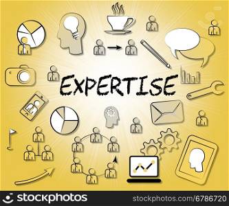 Expertise Icons Indicating Sign Ability And Education