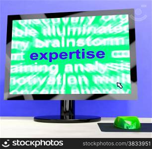 Expertise Word On Computer Showing Skills And Knowledge. Expertise Word On Computer Shows Skills And Knowledge