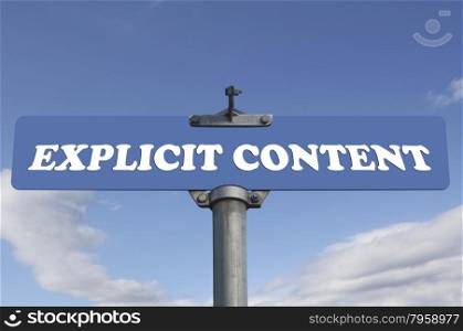 Explicit content road sign