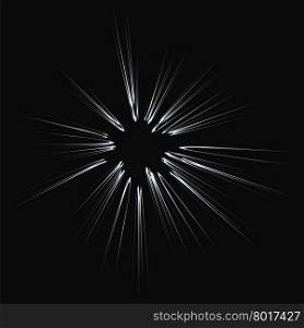 Explode Flash, Cartoon Explosion, Star Burst Isolated on Dark Background