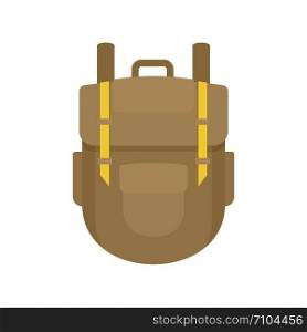 Explore backpack icon. Flat illustration of explore backpack vector icon for web design. Explore backpack icon, flat style