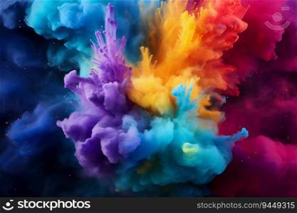 Explosion of Color Powder Background. Generative ai. High quality illustration. Explosion of Color Powder Background. Generative ai