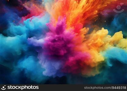 Explosion of Color Powder Background. Generative ai. High quality illustration. Explosion of Color Powder Background. Generative ai