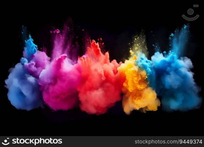 Explosion of Color Powder. Generative ai. High quality illustration. Explosion of Color Powder. Generative ai