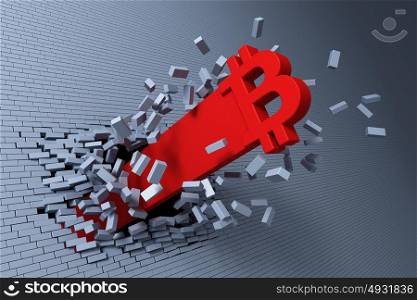 explosive growth of bitcoin, 3d concept