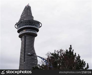 Expo tower in Sokcho city. South Korea. January 2018