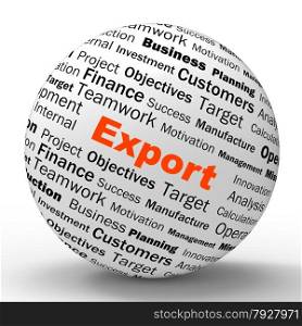 Export Sphere Definition Showing Abroad Selling Overseas Trade And Exportation