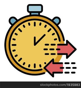 Export time icon. Outline export time vector icon color flat isolated. Export time icon color outline vector