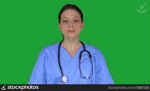 Expressionless female medical professional (Green Key)