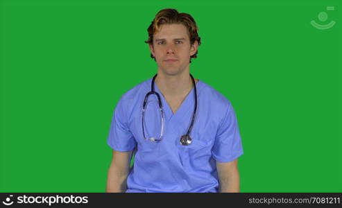 Expressionless male medical worker (Green Key)