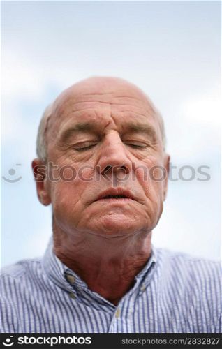 Expressive senior man irritated
