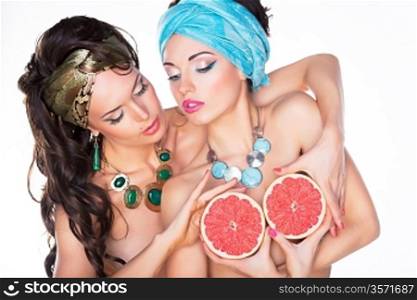 Expressive Women with Orange (Grapefruit) - Wholesome Food