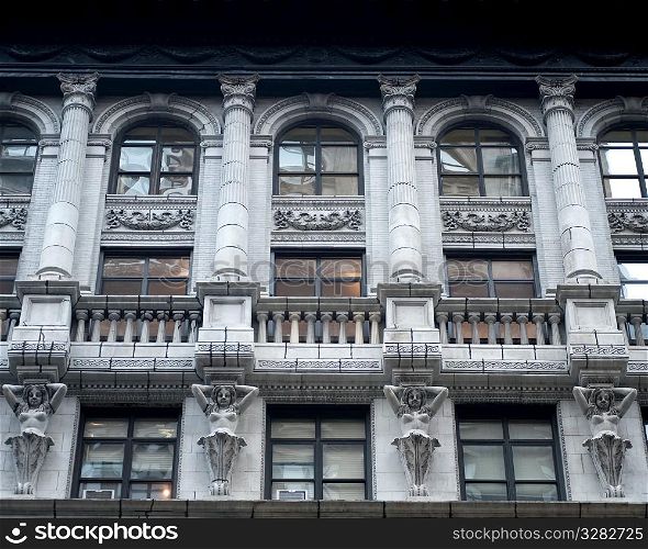 Exterior facade of a building in Manhattan, New York City, U.S.A.