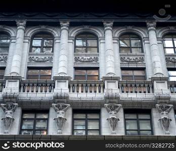 Exterior facade of a building in Manhattan, New York City, U.S.A.