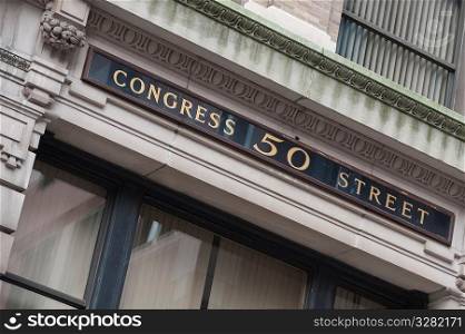 Exterior of 50 Congress Street building in Boston, Massachusetts, USA
