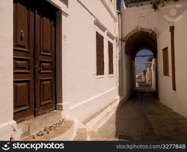 Exterior of buildings in Rhodes Greece