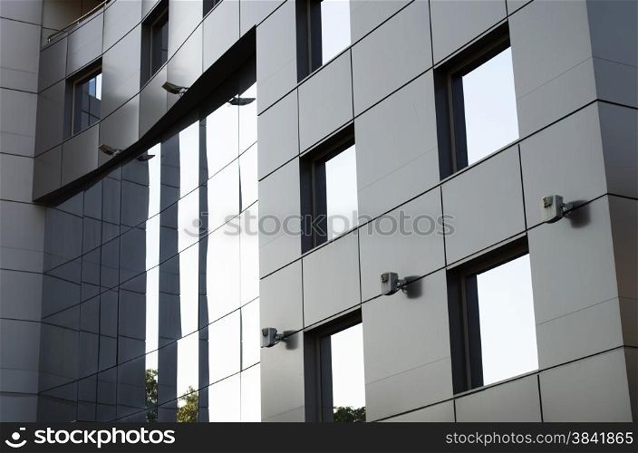 exterior of glass residential building sunrise view