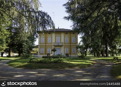 Exterior of historic villa and park at Collecchio, in Parma province, Emilia-Romagna, Italy