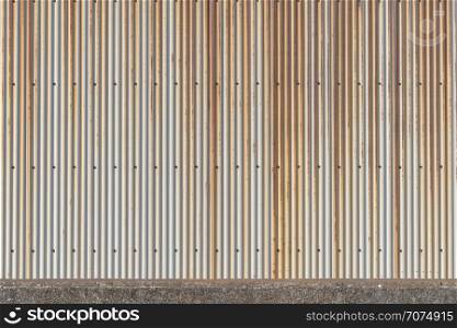 exterior of metal sheet warehouse wall