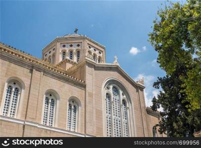 Exterior of Metropolitan Cathedral in Athens. Exterior of Metropolitan Greek Orthodox Cathedral in Athens