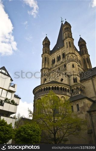 exterior of the Great St Martin church in Cologne