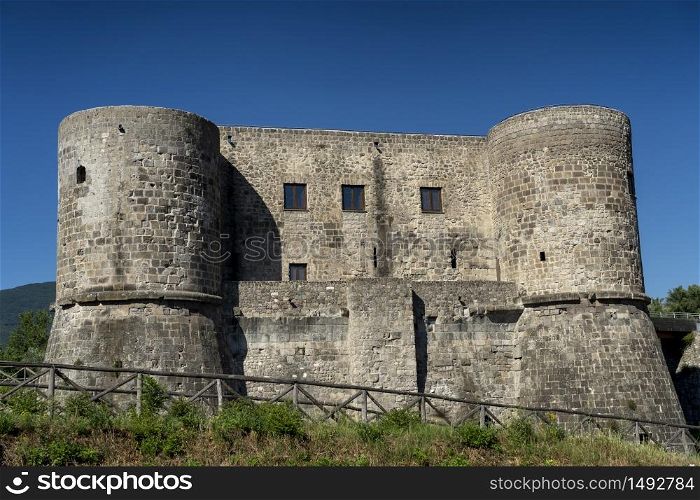 Exterior of the medieval castle of Calvi (Caserta, Campania, Italy)