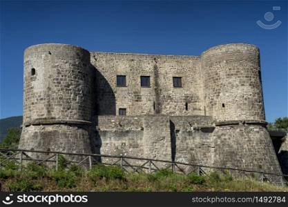 Exterior of the medieval castle of Calvi (Caserta, Campania, Italy)
