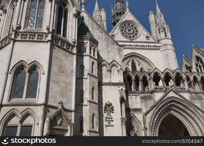 Exterior of The Royal Courts of Justice at London; England; UK