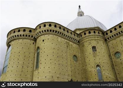 Exterior of the Sanctuary of Madonna di Loreto, famous religious monument, Ancona province, Marche, italy